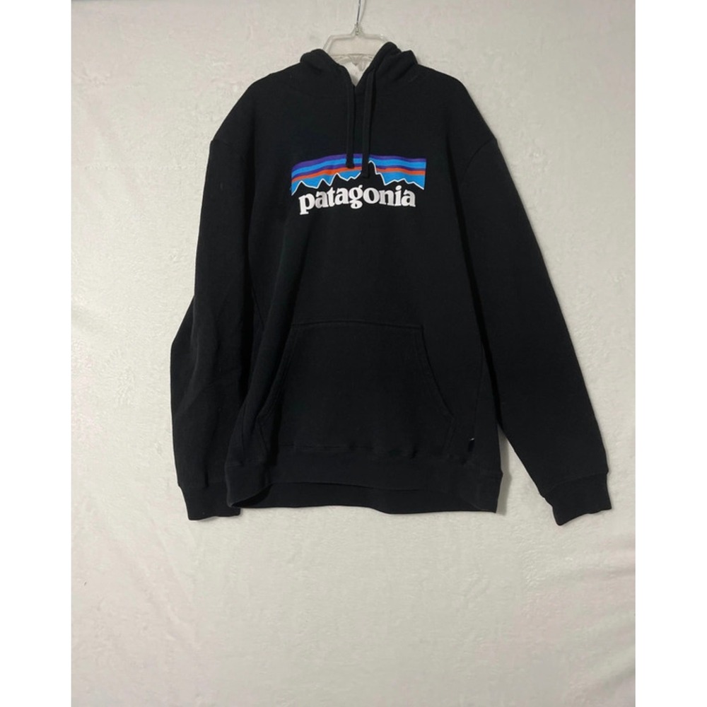 Patagonia Uprisal Hoody Mens Large Black P-6 Logo Pullover Sweatshirt